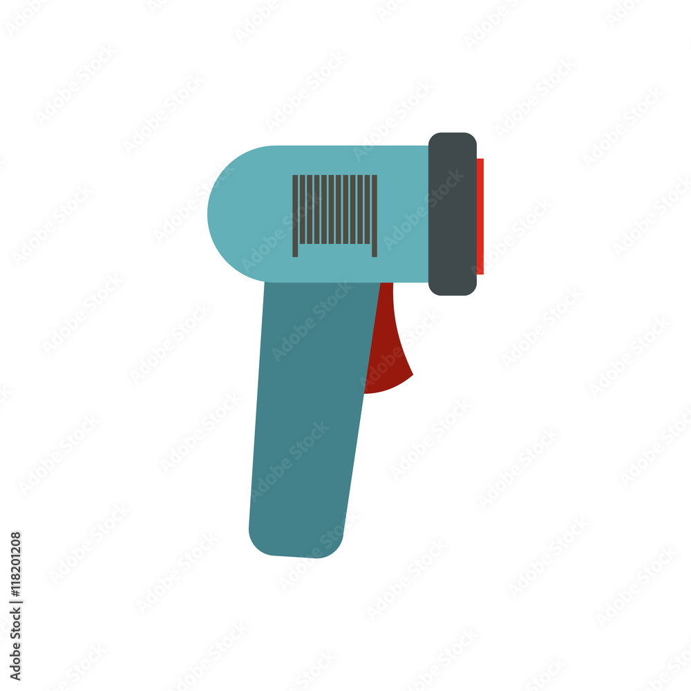 Barcode scanner icon in flat style isolated on white background. Scan symbol Barcode scanner icon in flat style isolated on white background. Scan symbol