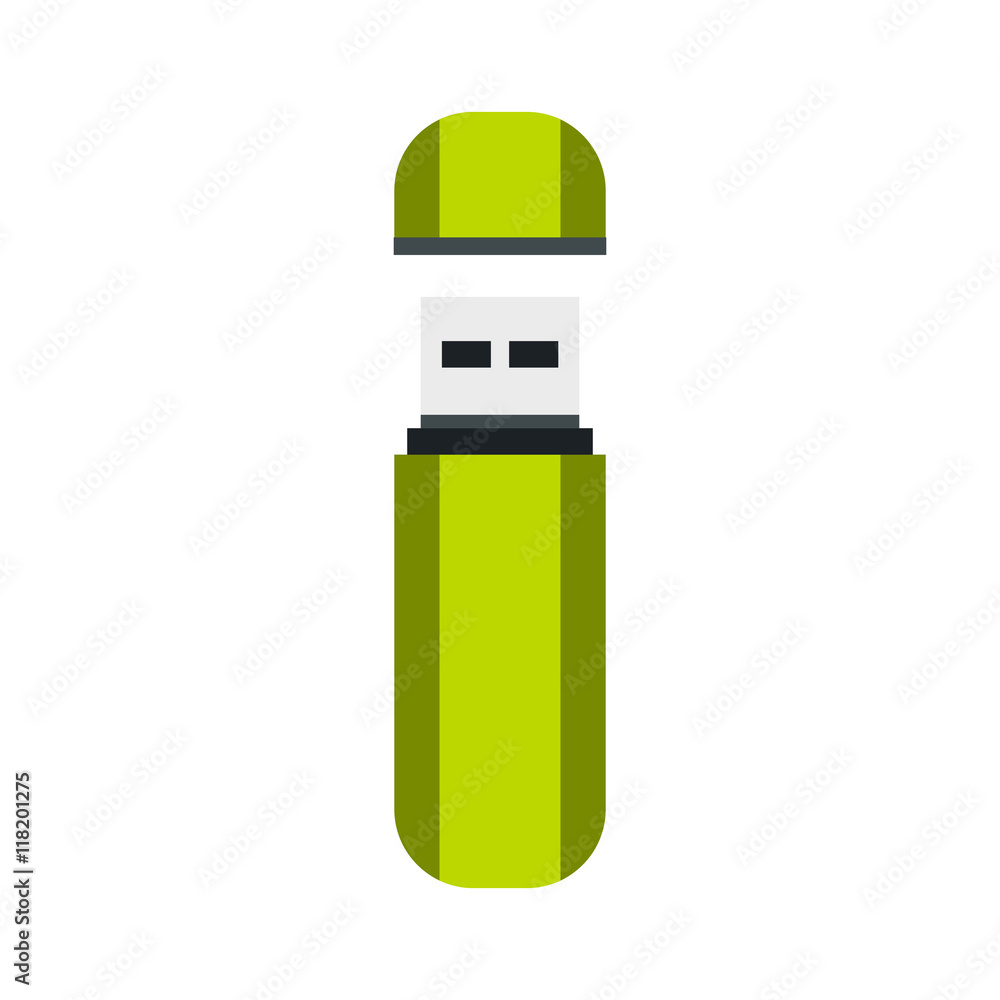 USB flash drive icon in flat style isolated on white background. Device symbol USB flash drive icon in flat style isolated on white background. Device symbol