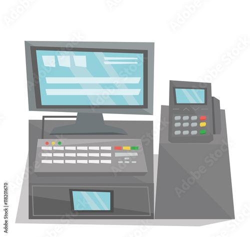 Electronic cash register vector illustration.