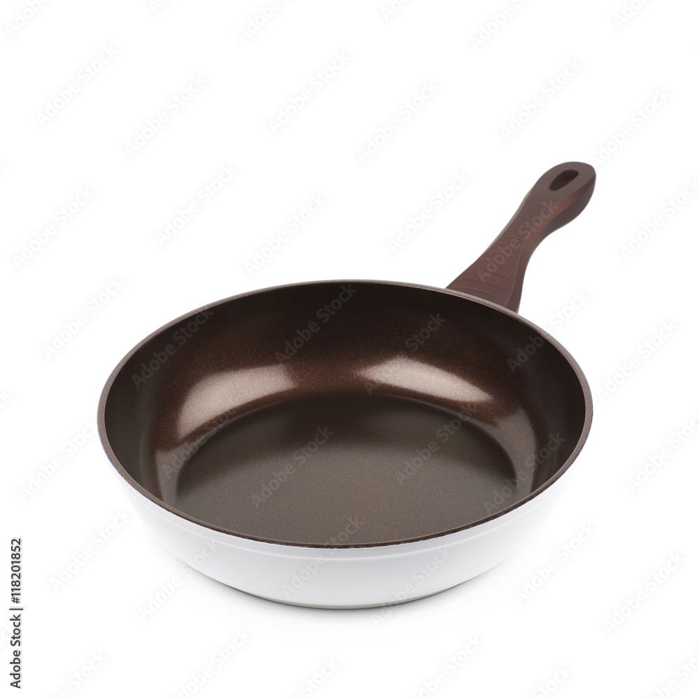 Brown frying pan isolated Brown frying pan isolated
