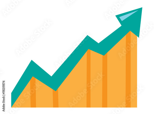Arrow pointing upwards vector illustration