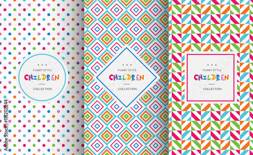 Bright colorful seamless patterns for baby style