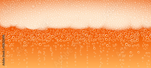 Beer with foam and bubbles of Cold Red varieties; Vector background Eps10
