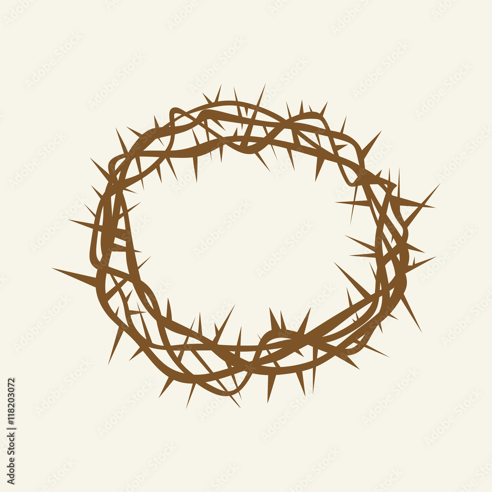 Fototapeta premium Church logo. Christian symbols. Crown of thorns.
