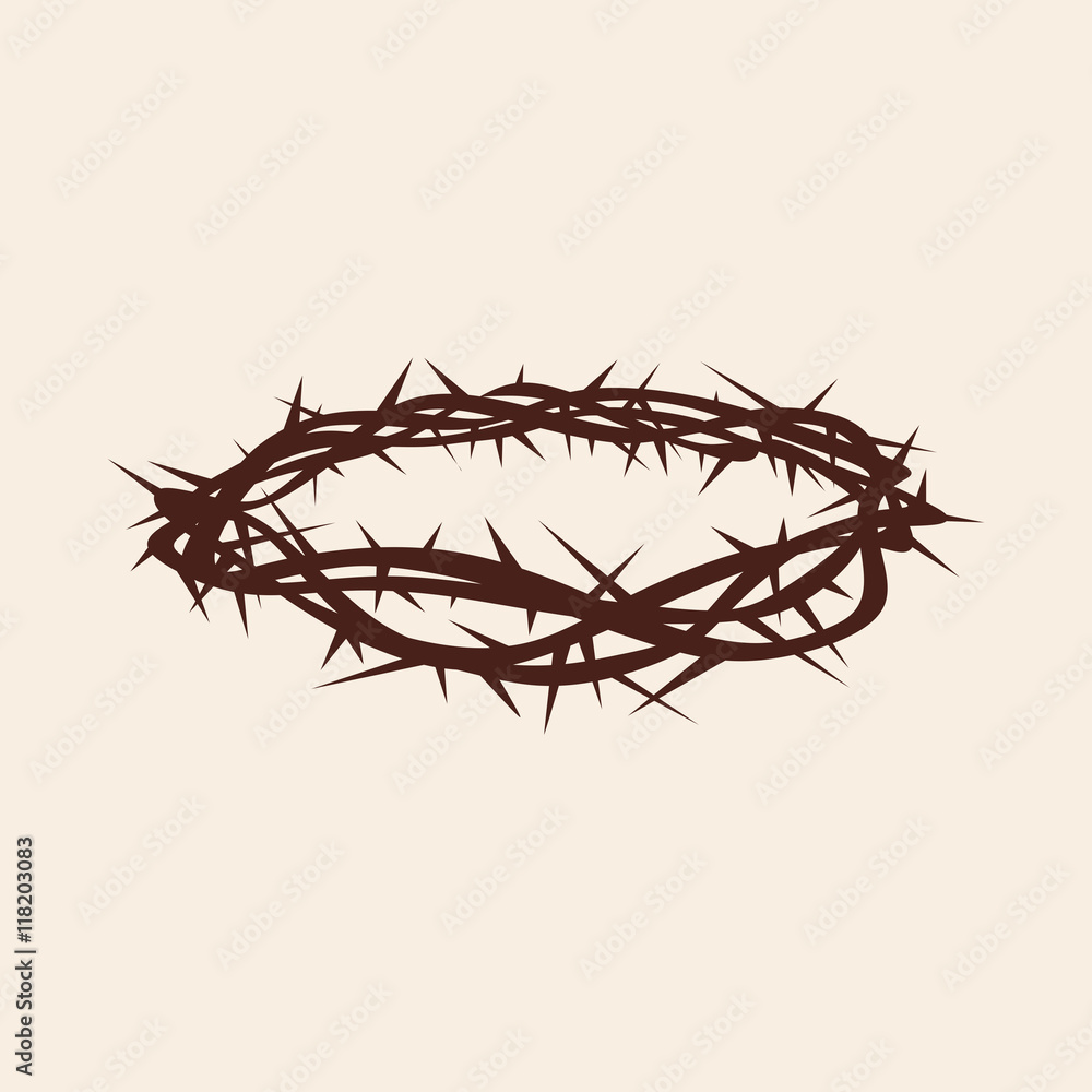 Fototapeta premium Church logo. Christian symbols. Crown of thorns.