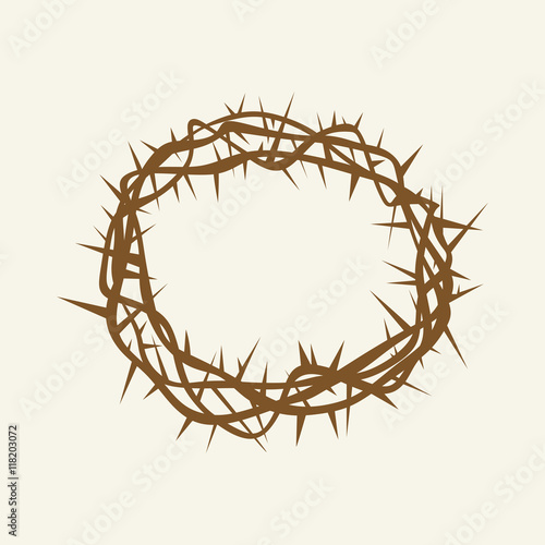 Church logo. Christian symbols. Crown of thorns.