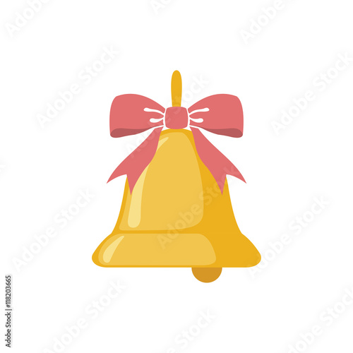 School bell icon in flat style.
