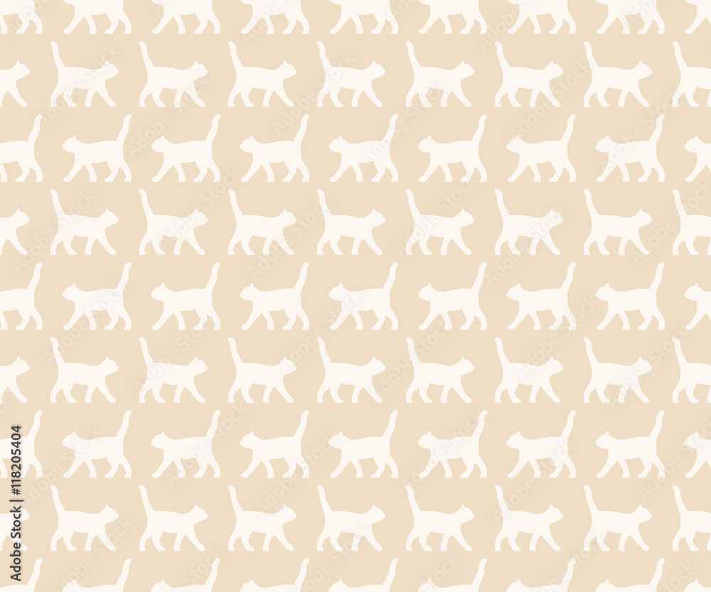 Seamless pattern with the cats. The layout is fully editable Seamless pattern with the cats. The layout is fully editable