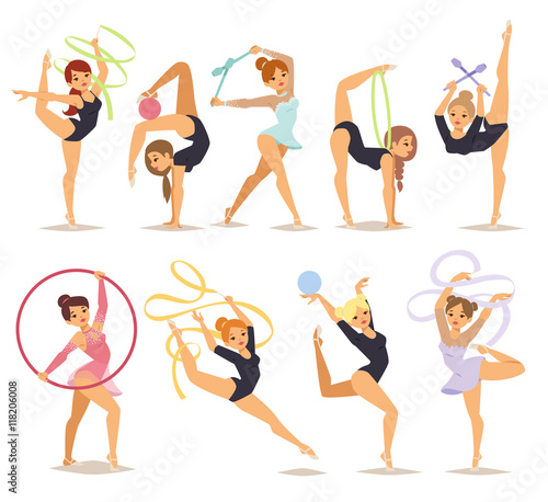 Gymnast girl vector illustration