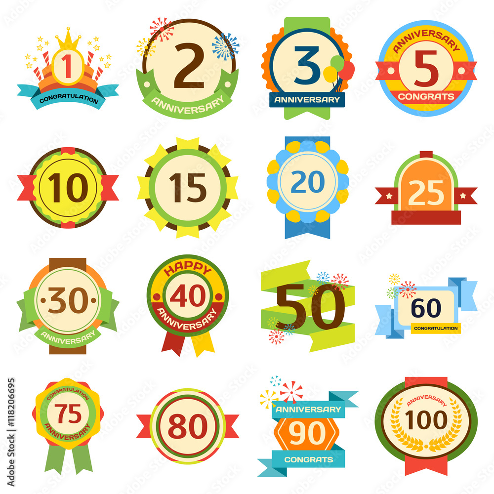 Birthday badge banner design flat background set. Happy birthday badges celebration design emblem set. Anniversary card happy birthday badges birth date paper sticker vector symbol. Birthday badge banner design flat background set. Happy birthday badges celebration design emblem set. Anniversary card happy birthday badges birth date paper sticker vector symbol.