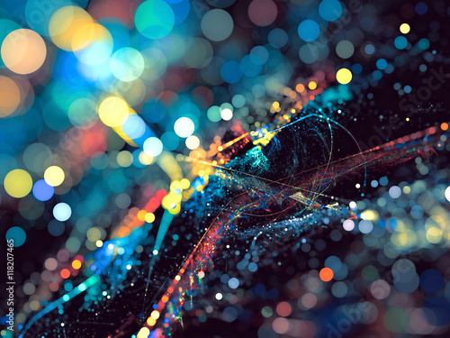 Abstract background of bokeh light digitally generated image