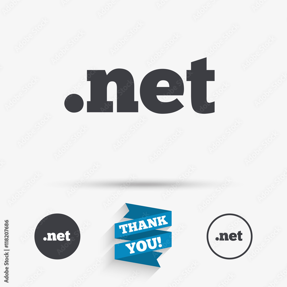 Domain NET sign icon. Top-level internet domain Domain NET sign icon. Top-level internet domain