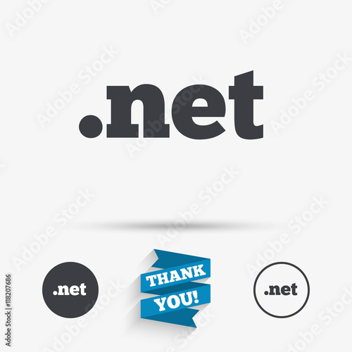 Domain NET sign icon. Top-level internet domain