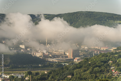 Morning over Usti nad Labem city