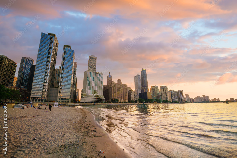 Obraz premium View of Chicago downtown skyline