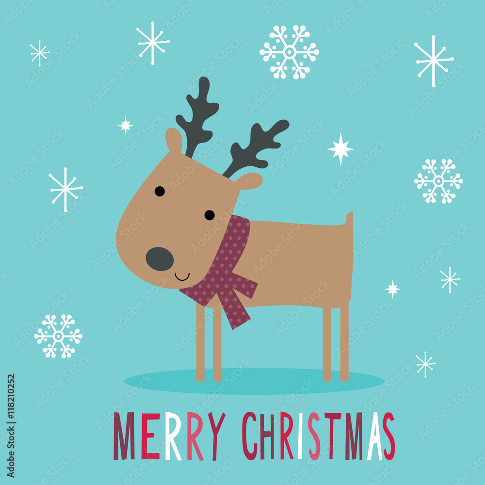 Christmas card with reindeer design Christmas card with reindeer design