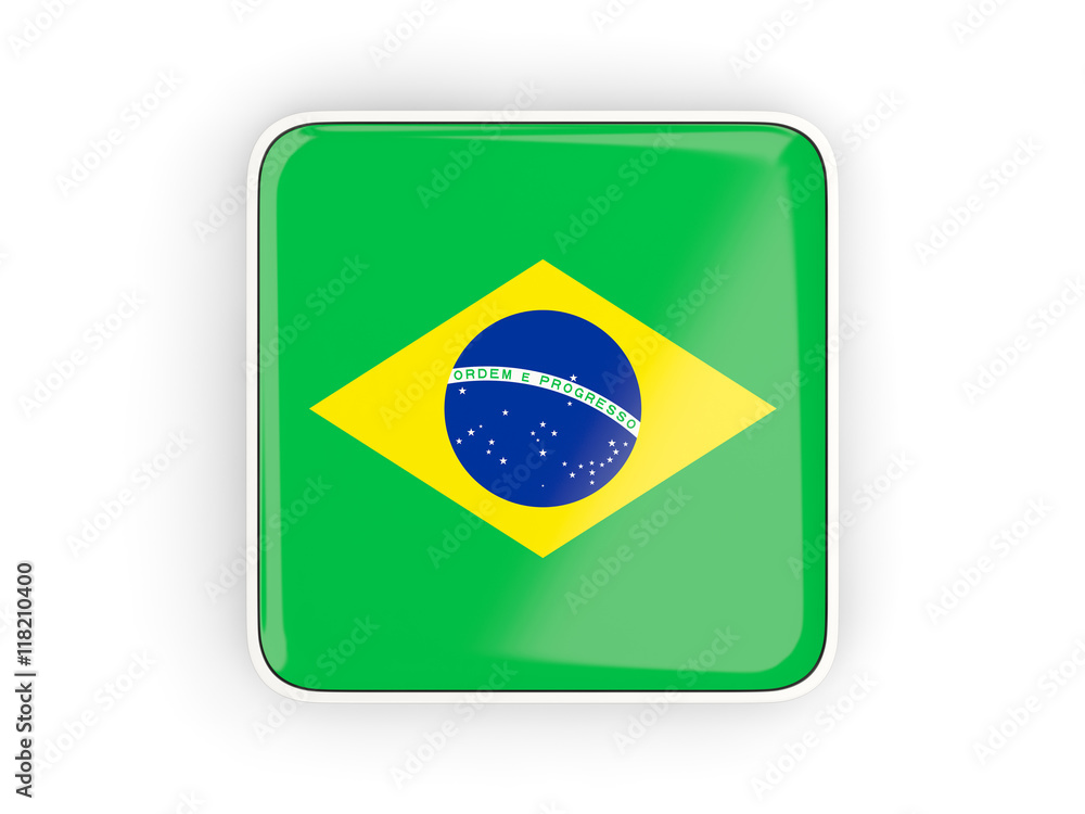 Flag of brazil, square icon