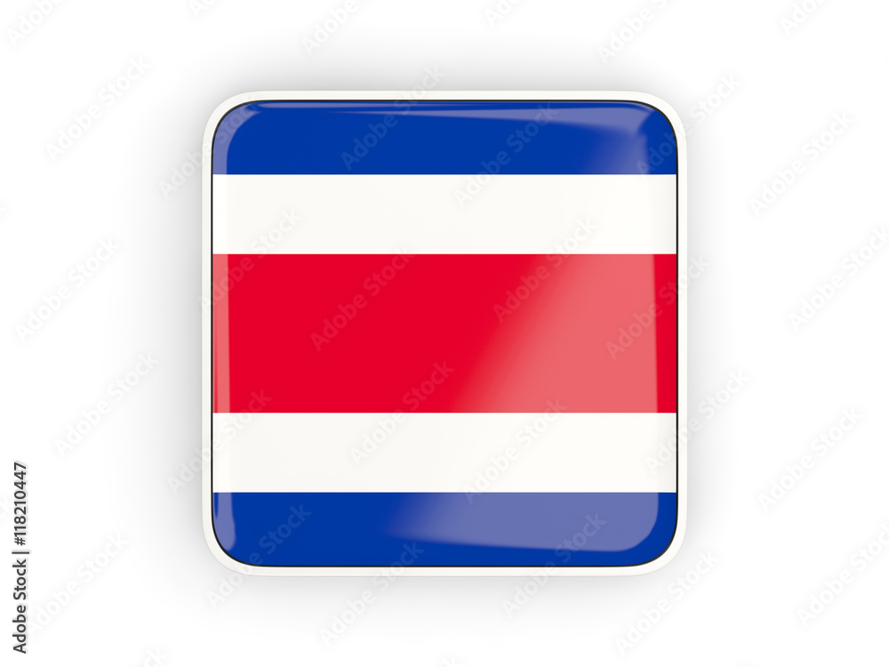 Flag of costa rica, square icon Flag of costa rica, square icon