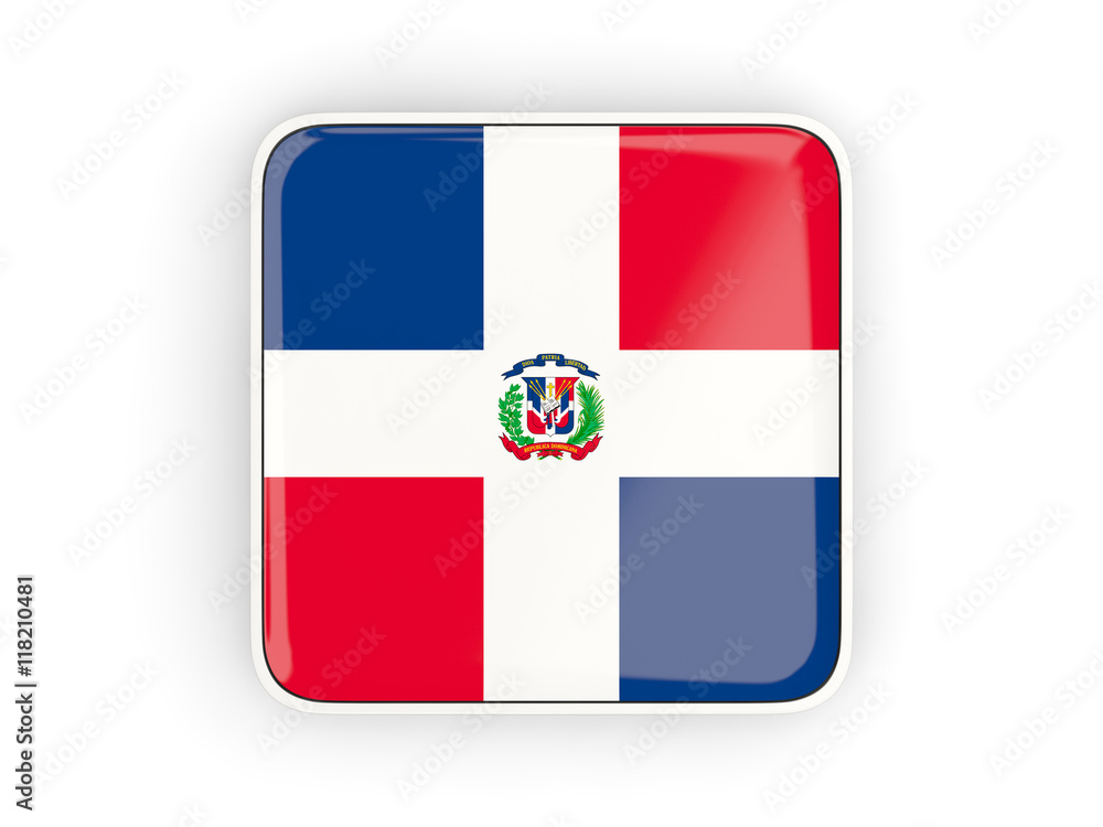 Flag of dominican republic, square icon Flag of dominican republic, square icon