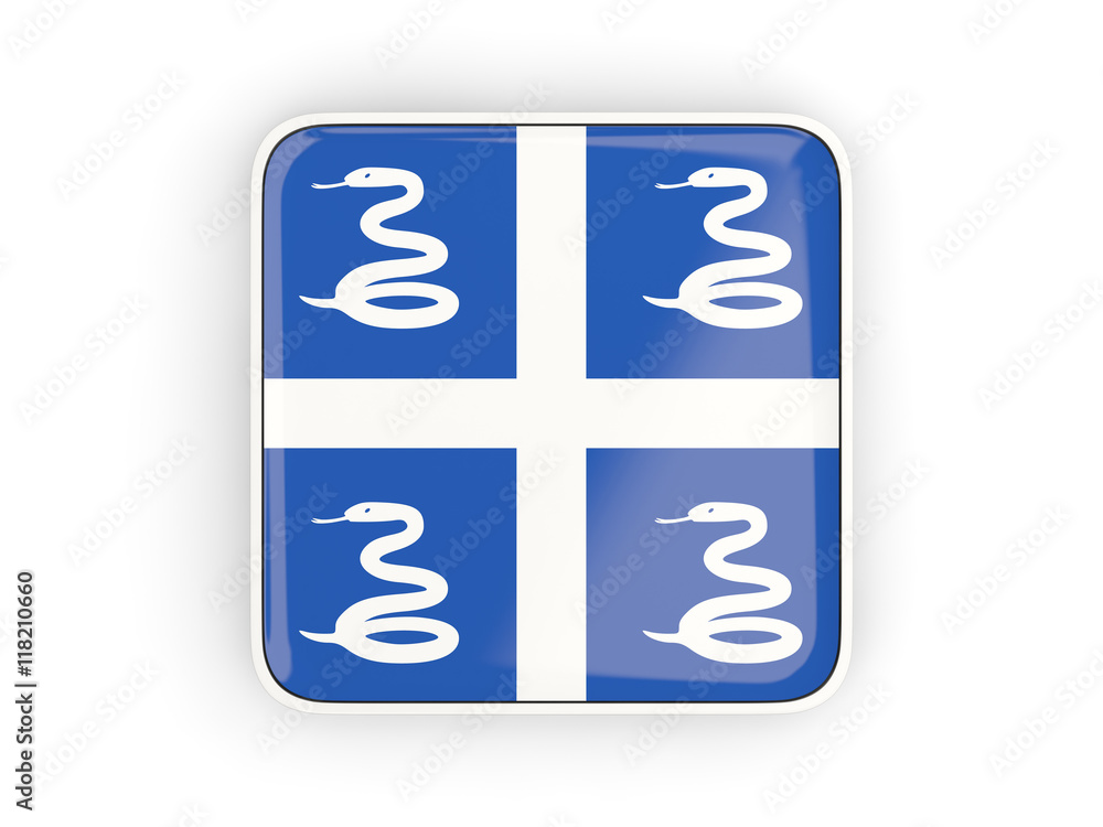 Flag of martinique, square icon Flag of martinique, square icon