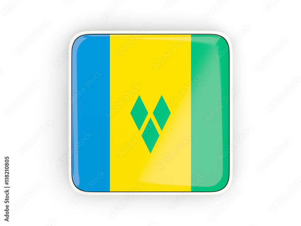Flag of saint vincent and the grenadines, square icon Flag of saint vincent and the grenadines, square icon