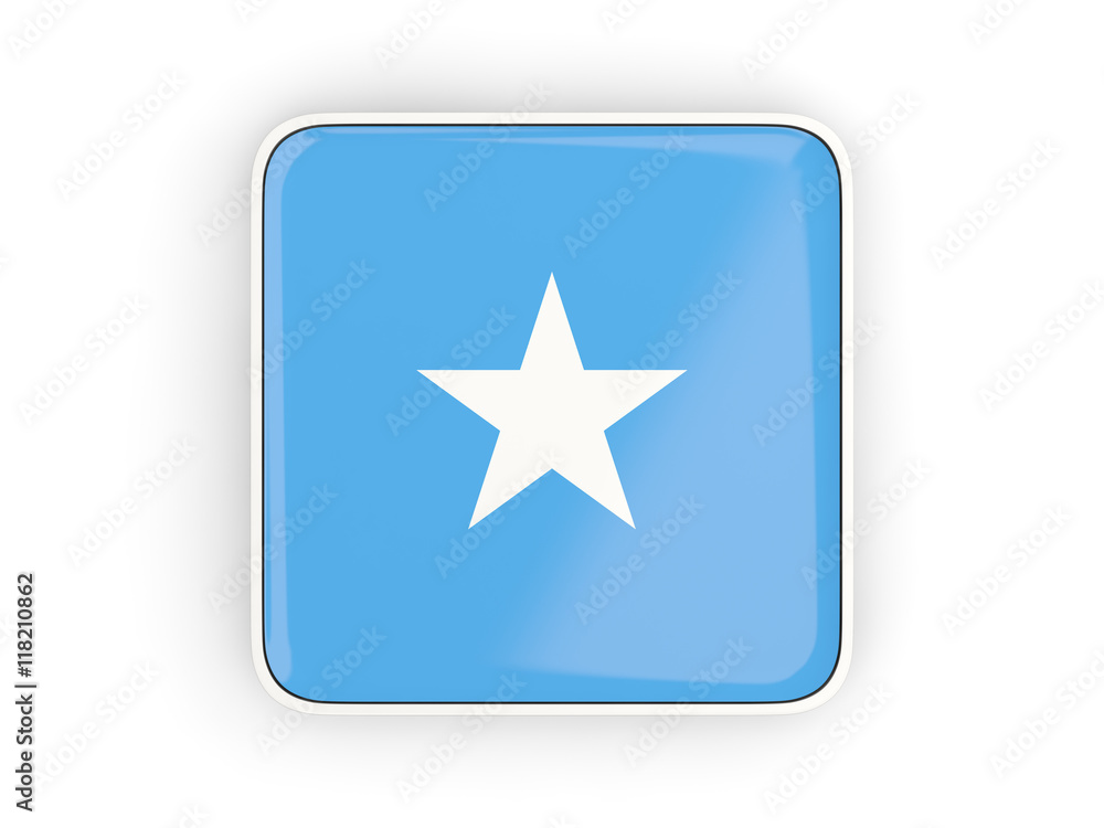 Flag of somalia, square icon Flag of somalia, square icon