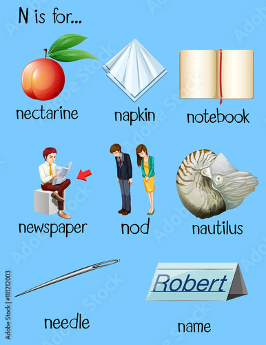 Many words begin with letter N