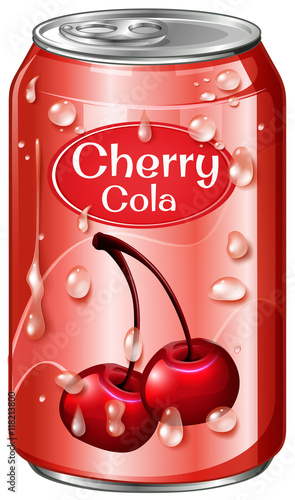 Cherry cola in aluminum can