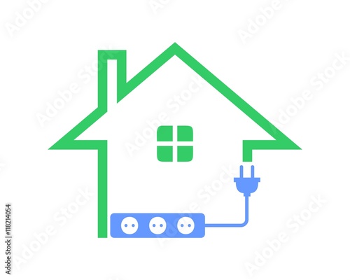 House green plug energy logo