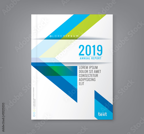 Abstract blue and green arrow background for business annual report book cover poster flyer