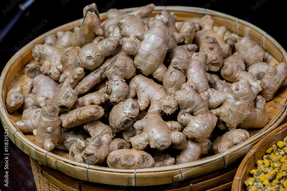 heap of ginger root