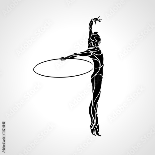 Rhythmic Gymnastics with Hoop Silhouette