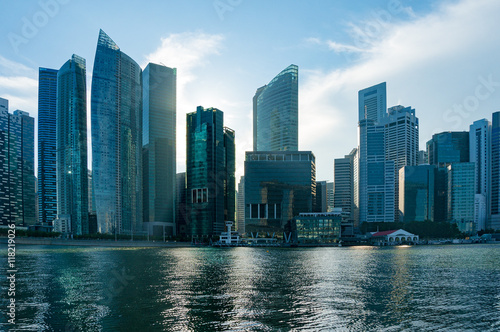 Skyline of Singapore city. Downtown skyscrapers office buildings of modern megalopolis © Olga K