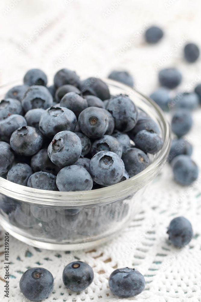 Fresh blueberry in glass bowl Fresh blueberry in glass bowl