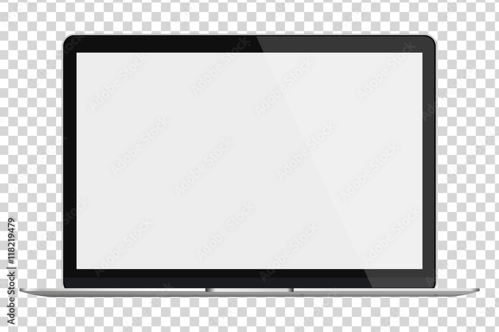 Laptop with blank screen isolated on transparent background. Laptop with blank screen isolated on transparent background.