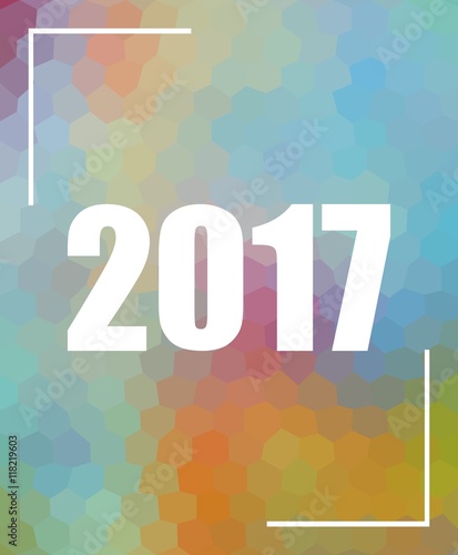 Colored polygonal background with year 2017