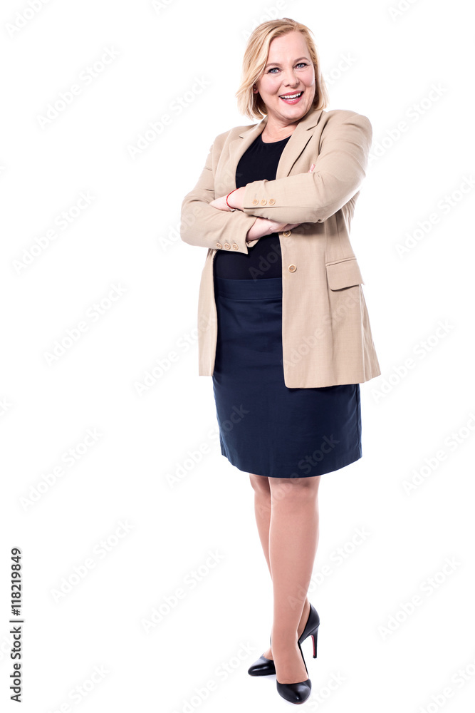 Stylish lady posing with arms crossed Stylish lady posing with arms crossed