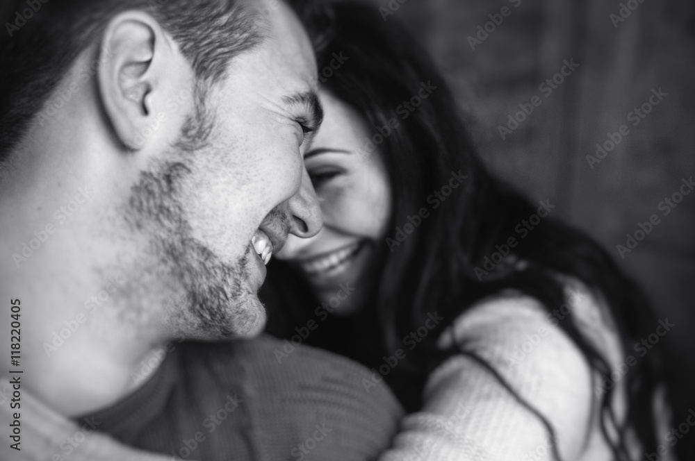 Young beautiful couple in the studio Young beautiful couple in the studio