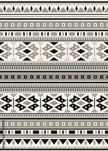 Seamless Ethnic pattern design. Navajo geometric print. Rustic decorative ornament. Abstract geometric pattern. Native American pattern. Ornament for the design of clothing, textiles