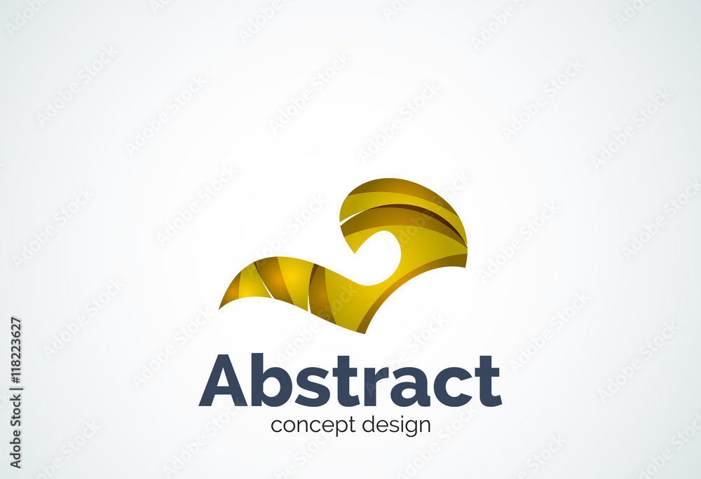 Obraz premium Abstract swirl logo template, smooth elegant shape concept