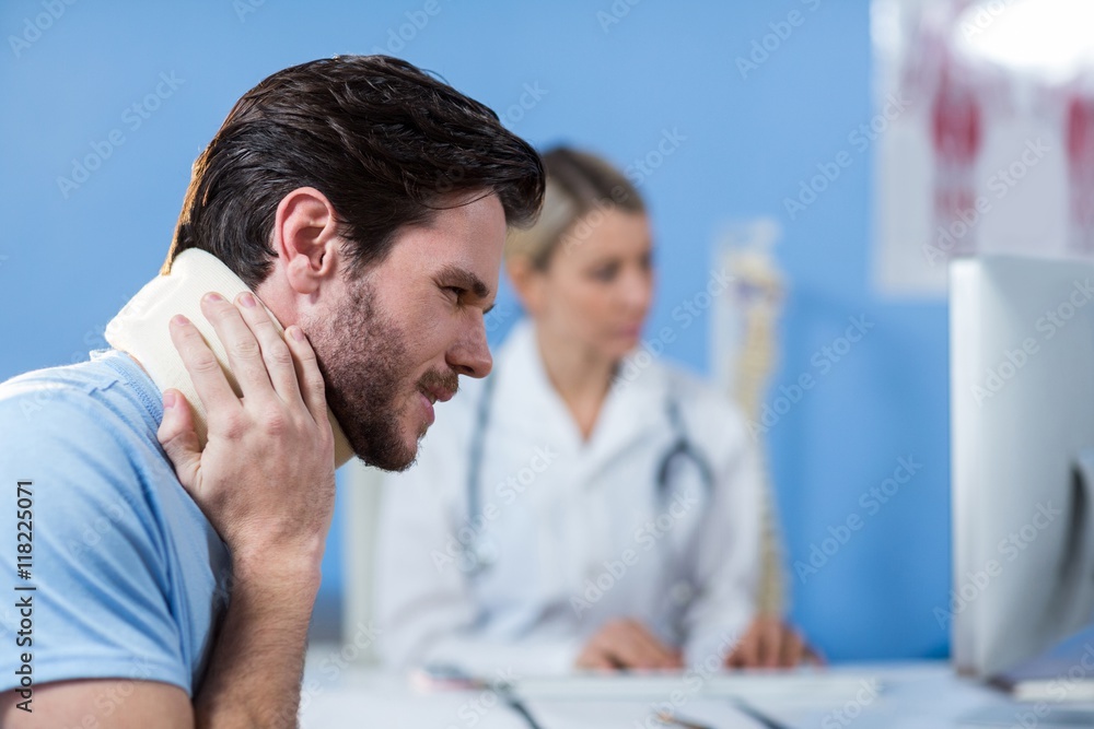 Fototapeta premium Patient with a cervical collar