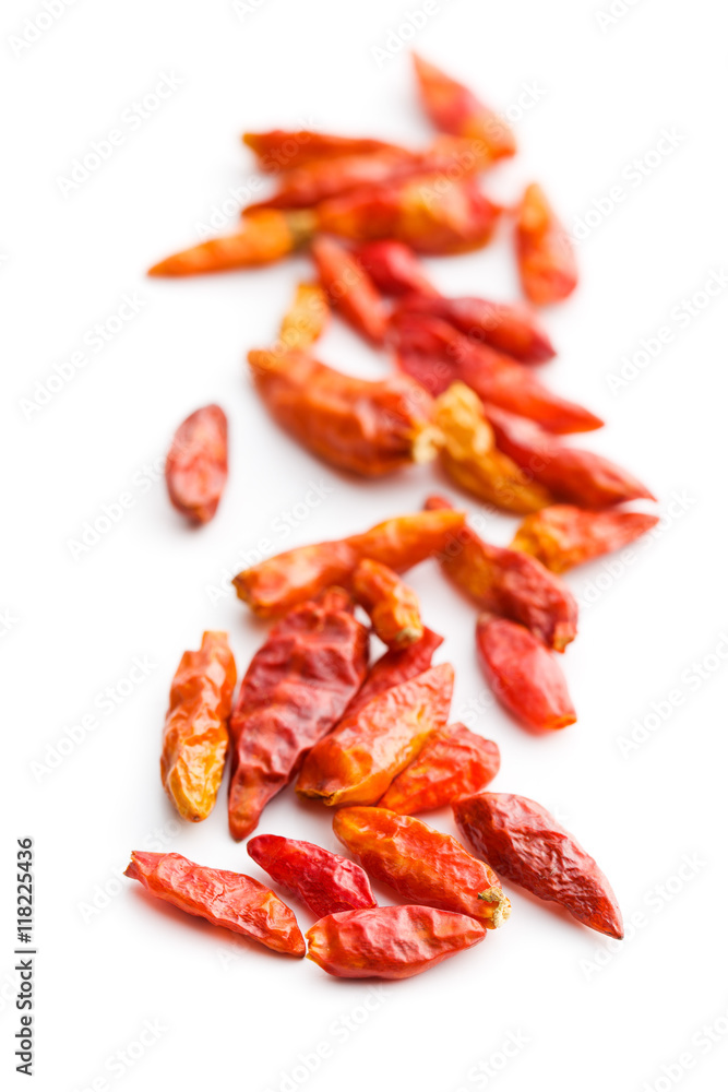 Dried mini chili peppers. Dried mini chili peppers.