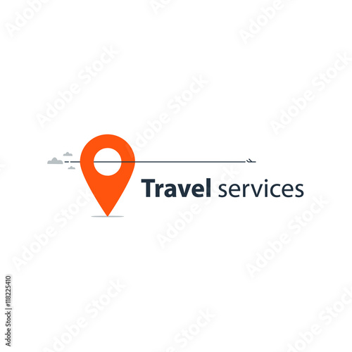 Travel tour company concept, vacation destination illustration