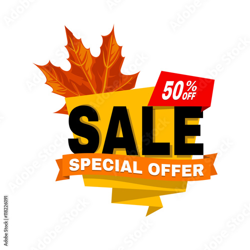 Special offer off banner. Super mega sale, discount, best offer.