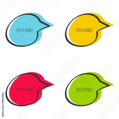 Set hand drawn speech bubble.