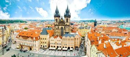 Prague. Old Town with Tyn Church and on square.