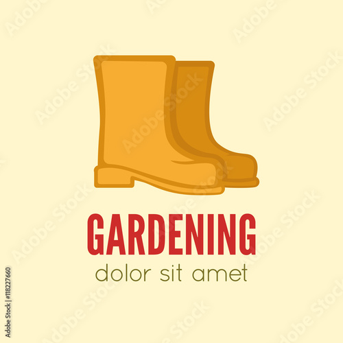 Garden center emblem or label, badge, logo designed element.