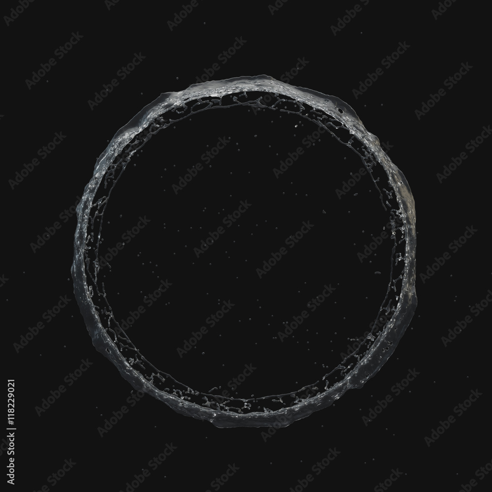 water splash radial Isolated 3d