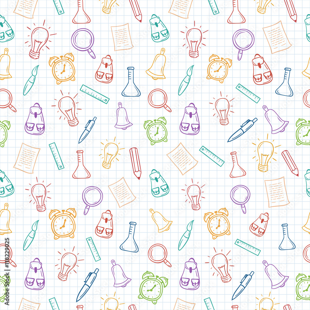 Back to school seamless pattern.