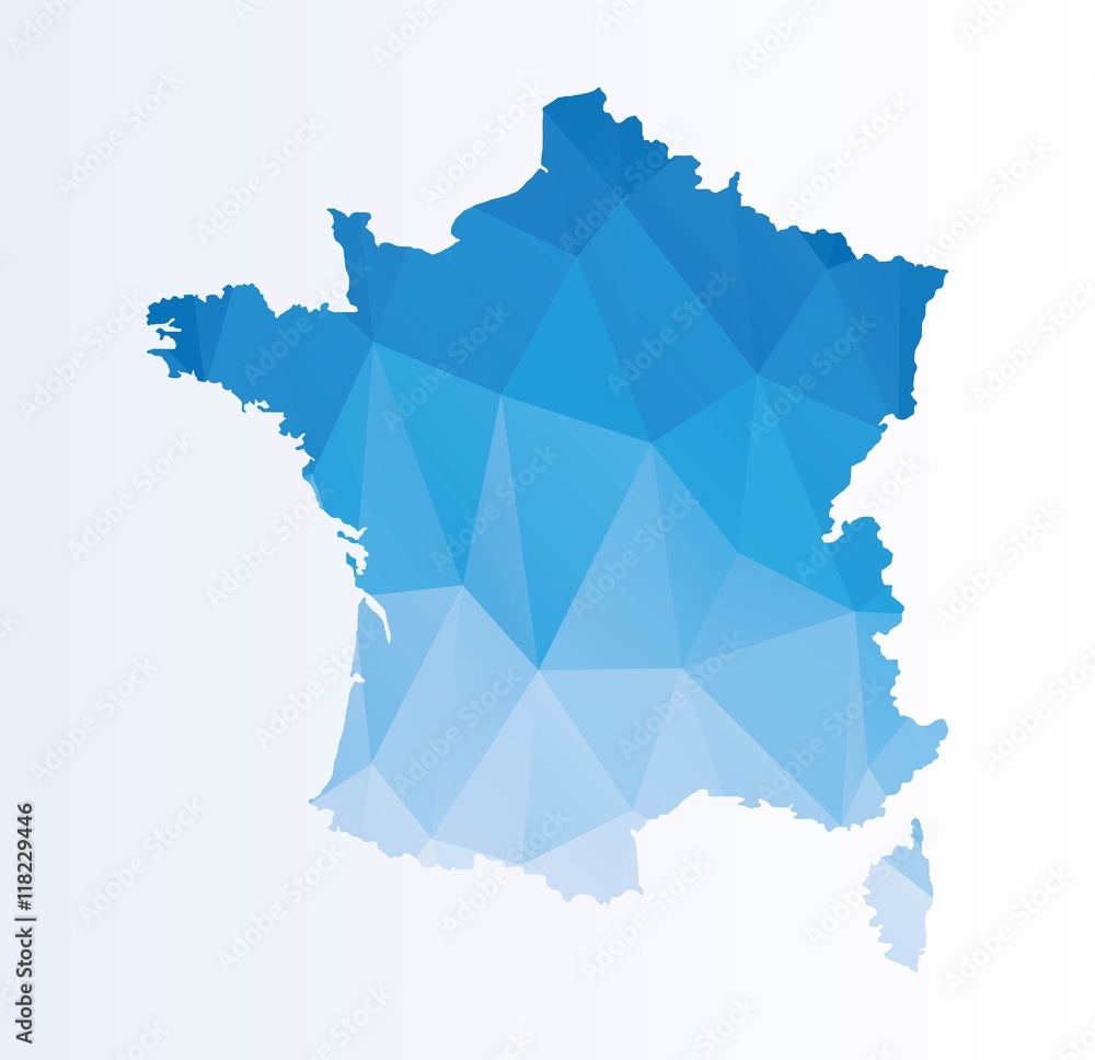 Polygonal map of France Polygonal map of France